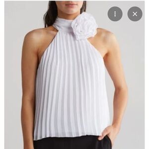 Elegant White Pleated Blouse